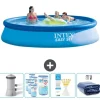 Intex Rund Uppblåsbar Easy Set Pool - 396 x 84 cm - Blå - Inklusive Tillbehör - CB86