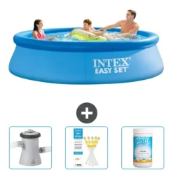 Intex Rund Uppblåsbar Easy Set Pool - 305 x 76 cm - Blå - Ingår Tillbehör CB73