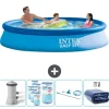Intex Rund Uppblåsbar Easy Set Pool - 366 x 76 cm - Blå - Inklusive Tillbehör - CB93