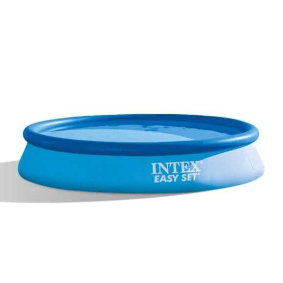 Intex Rund Uppblåsbar Easy Set Pool - 366 x 76 cm - Blå - Ingår Tillbehör CB73