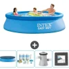 Intex Rund Uppblåsbar Easy Set Pool - 305 x 76 cm - Blå - Ingår Tillbehör CB3
