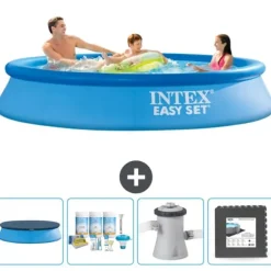 Intex Rund Uppblåsbar Easy Set Pool - 305 x 61 cm - Blå - Ingår Tillbehör CB3