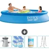 Intex Rund Uppblåsbar Easy Set Pool - 305 x 61 cm - Blå - Inklusive Tillbehör - CB96