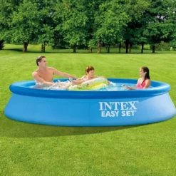 Intex Rund Uppblåsbar Easy Set Pool - 305 x 61 cm - Blå - Inklusive Tillbehör - CB96