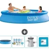 Intex Rund Uppblåsbar Easy Set Pool - 305 x 61 cm - Blå - Ingår Tillbehör CB2