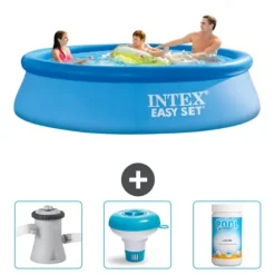Intex Rund Uppblåsbar Easy Set Pool - 305 x 76 cm - Blå - Ingår Tillbehör CB77