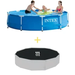 Intex simbassäng - Metallstomme - 305 x 76 cm - Inklusive solsegel