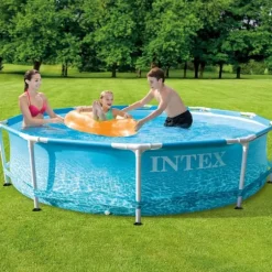 Intex simbassäng med rund ram - 305 x 76 cm - Vattentryck - Inklusive Tillbehör - CB91