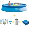 Intex swimmingpool - Enkelt set - 396 x 84 cm - Inklusive WAYS underhållspaket, filterpump och markduk