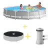 Intex swimmingpool - Prisma ram - 366 x 76 cm - Inklusive solsegel- och filterpump