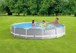 Intex swimmingpool - Prisma ram - 366 x 76 cm - Inklusive solsegel- och filterpump