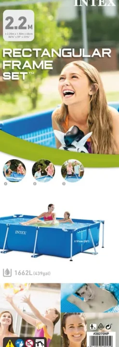 Intex swimmingpool - Rampool - 220 x 150 x 60 cm - Inklusive WAYS underhållspaket