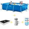 Intex swimmingpool - Rampool - 300 x 200 x 75 cm - Inklusive solsegel, filterpump och filter