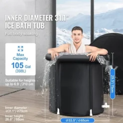 Isbadkar för idrottare, uppblåsbart kallvattenterapibad, bärbart stoppbadkar för återhämtning
