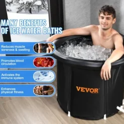 Isbadkar, 80x75 cm, Portabel Uppblåsbar Hopfällbar, Kallterapi
