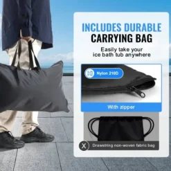 Isbadkar, 85x75 cm, Portabel Uppblåsbar Hopfällbar, Kallterapi