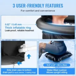 Isbadkar, 85x75 cm, Portabel Uppblåsbar Hopfällbar, Kallterapi