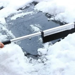 Isskrapa med borste och teleskopskaft, Silver