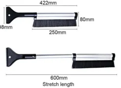 Isskrapa med borste och teleskopskaft, Silver