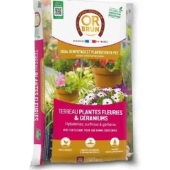 Jord för blommande växter och pelargoner - ELLER BRUNT - OBRTGER20N - 20 L