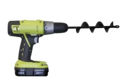 Jordborr till borrmaskin 22 cm stål Svart