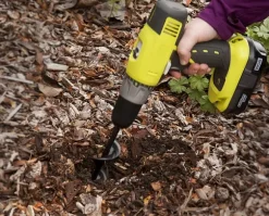 Jordborr till borrmaskin 22 cm stål Svart