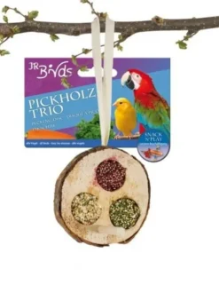 JR FARM - Disc Trio - läckra godbitar för lek och mums för alla papegojor 70g