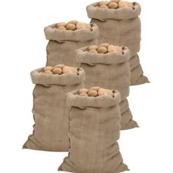 Jutesäckar 5-pack 60x105 cm - Ekologiska och multifunktionella | Färg: Natur | Storlek: 60x105 cm
