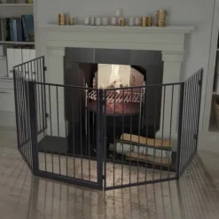 Kaminskydd för husdjur stål svart