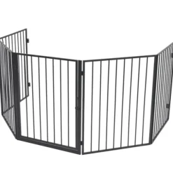 Kaminskydd för husdjur stål svart