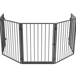 Kaminskydd för husdjur stål svart