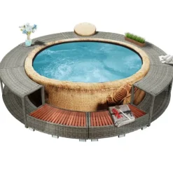 Kant till spabad grå konstrotting