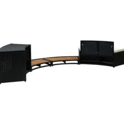 Kant till spabad svart konstrotting och massivt akaciaträ - Spakant - Spakanter - Home & Living