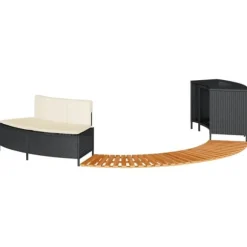 Kant till spabad svart konstrotting och massivt akaciaträ