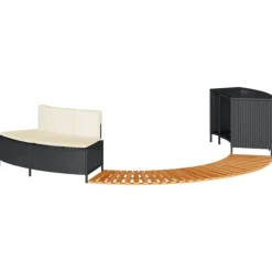 Kant till spabad svart konstrotting och massivt akaciaträ