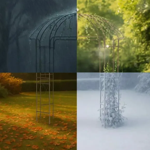 Keira Rose Arch - Bronze Metal Climbing Aid for Gardens, 200x200x270 cm