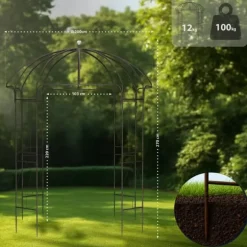 Keira Rose Arch - Bronze Metal Climbing Aid for Gardens, 200x200x270 cm