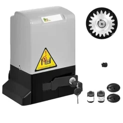 600KG Automatisk Skjutgrindöppnare, 13m/min Hastighet, 100ft Räckvidd för Fjärrkontroll,Vit