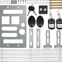 600KG Automatisk Skjutgrindöppnare, 13m/min Hastighet, 100ft Räckvidd för Fjärrkontroll,Vit