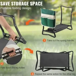 150kg lastkapacitet hopfällbar trädgårdsknäljare och säte med 8