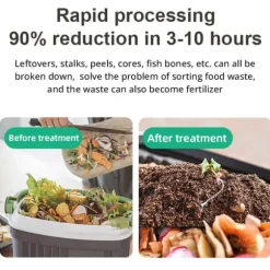 Kökskompostmaskin - HQD-314Pro - 3,3 L Kapacitet - UVC-ljus - Barnlås - LCD-skärm - EU-kontakt - Brun