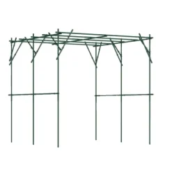 Klattrande Växtstöd, Polyetenbelagd Stålram, Justerbar Struktur, 223 cm x 223 cm x 223 cm, Triangulärt Stöddesign, Förstärkt med Metall Säkerhetsklipp | CDON