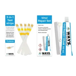 Klortabletter för simbassänger - Poolpower - 2 kg & WAYS Reparationsset och teststickor