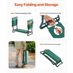 Knäskydd för Trädgård, 15 cm Hopfällbar Sittdyna, 147 kg Kapacitet, Robust Trädgårdspall