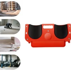 Knävagn - Rullande knäkudde med 5 svängbara hjul - Max 100 kg - 51×14 cm - Plast - Röd