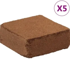 Kokosfiberblock 5 st - Ekologiskt odlingsmedium för växter | Totalt 25 kg | Varje block 5 kg