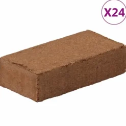 Kokosfiberblock för växter - 24 st | Vikt: 15,6 kg | Ekologisk & naturlig odling