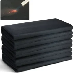 Kolfiltsvetsfilt 4-pack, 37"x36" flamskyddande, upp till 1800°F värmebeständig kolfiber brandskyddsmatta.