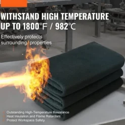 Kolfiltsvetsfilt 4-pack, 37"x36" flamskyddande, upp till 1800°F värmebeständig kolfiber brandskyddsmatta.