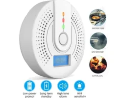 Kolmonoxiddetektor med LCD-display och starkt ljudlarm – bärbar CO-varnare för hemmet, husvagn och resa